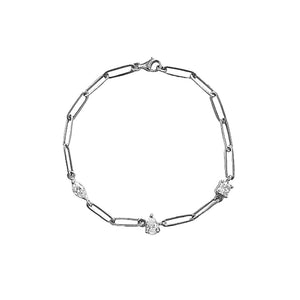 3 MULTISHAPED DIAMONDS WHITE GOLD CONTEMPORARY BRACELET