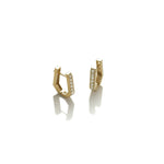 Load image into Gallery viewer, YELLOW GOLD HEXAGON HOOPS

