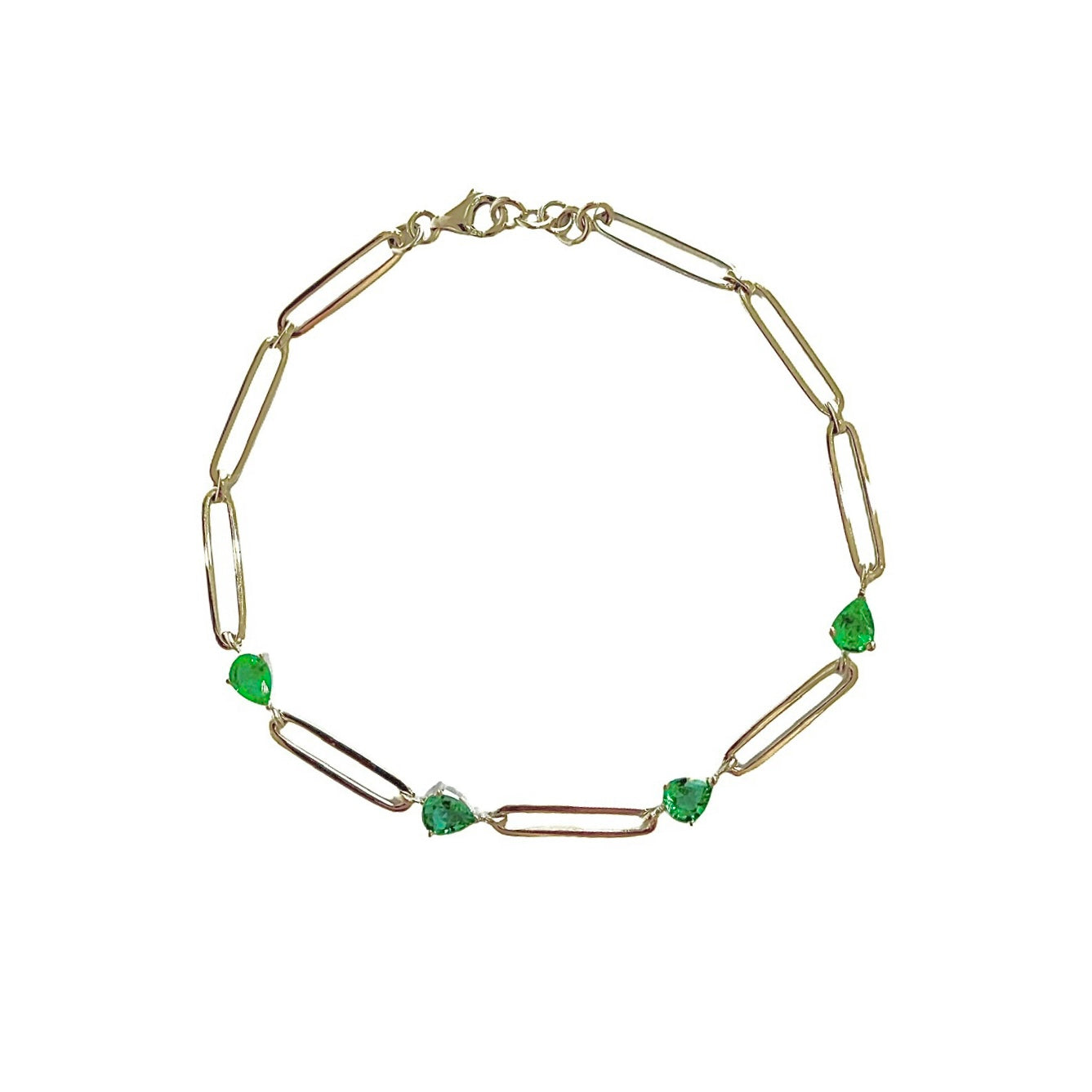 4 EMERALD WHITE GOLD CONTEMPORARY BRACELET