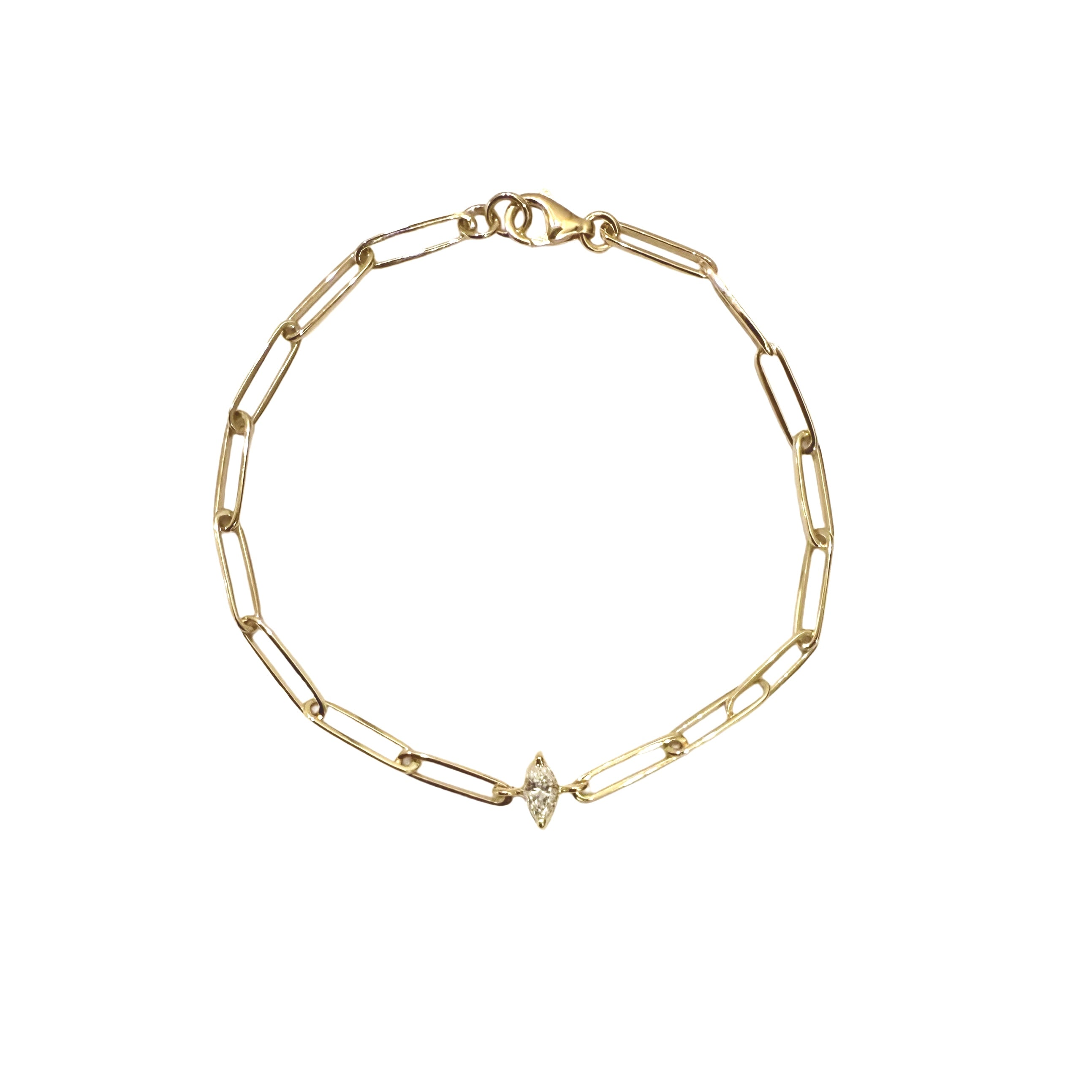 1 MARQUISE YELLOW GOLD CONTEMPORARY BRACELET
