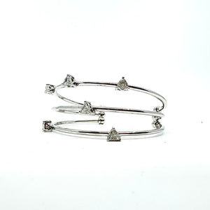 WHITE GOLD TRIPLE REFINED BANGLE