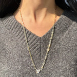 Load image into Gallery viewer, YELLOW GOLD DIAMOND CLUSTER CONTEMPORARY NECKLACE - LONG CHAIN
