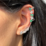 Load image into Gallery viewer, DIAMOND &amp; EMERALD LARGE EARCUFF
