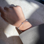 Load image into Gallery viewer, 3 MULTISHAPED DIAMONDS WHITE GOLD CONTEMPORARY BRACELET
