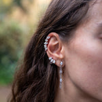 Load image into Gallery viewer, WHITE GOLD PAPERCLIP CHAIN EARRINGS
