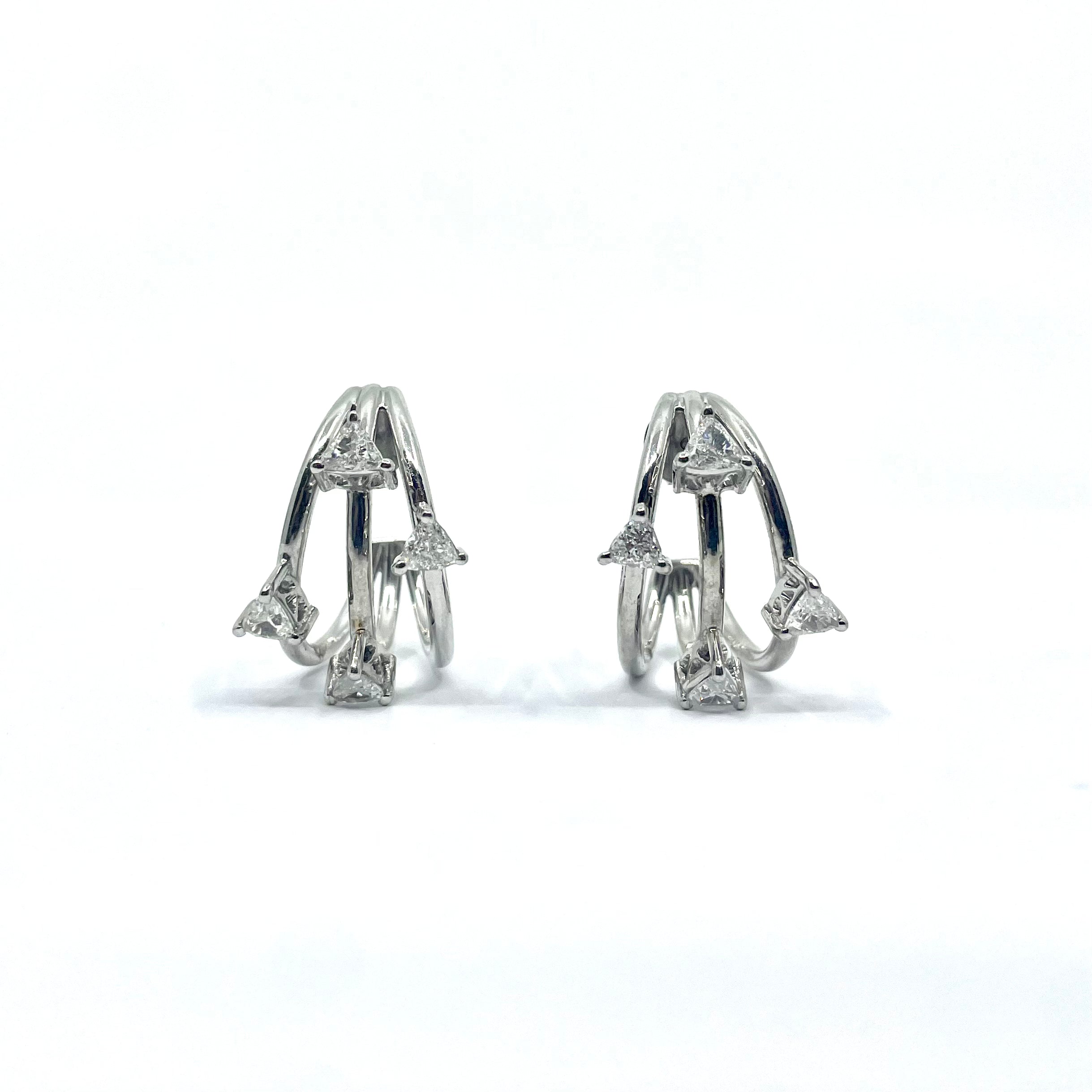 WHITE GOLD TRIPLE REFINED HOOPS