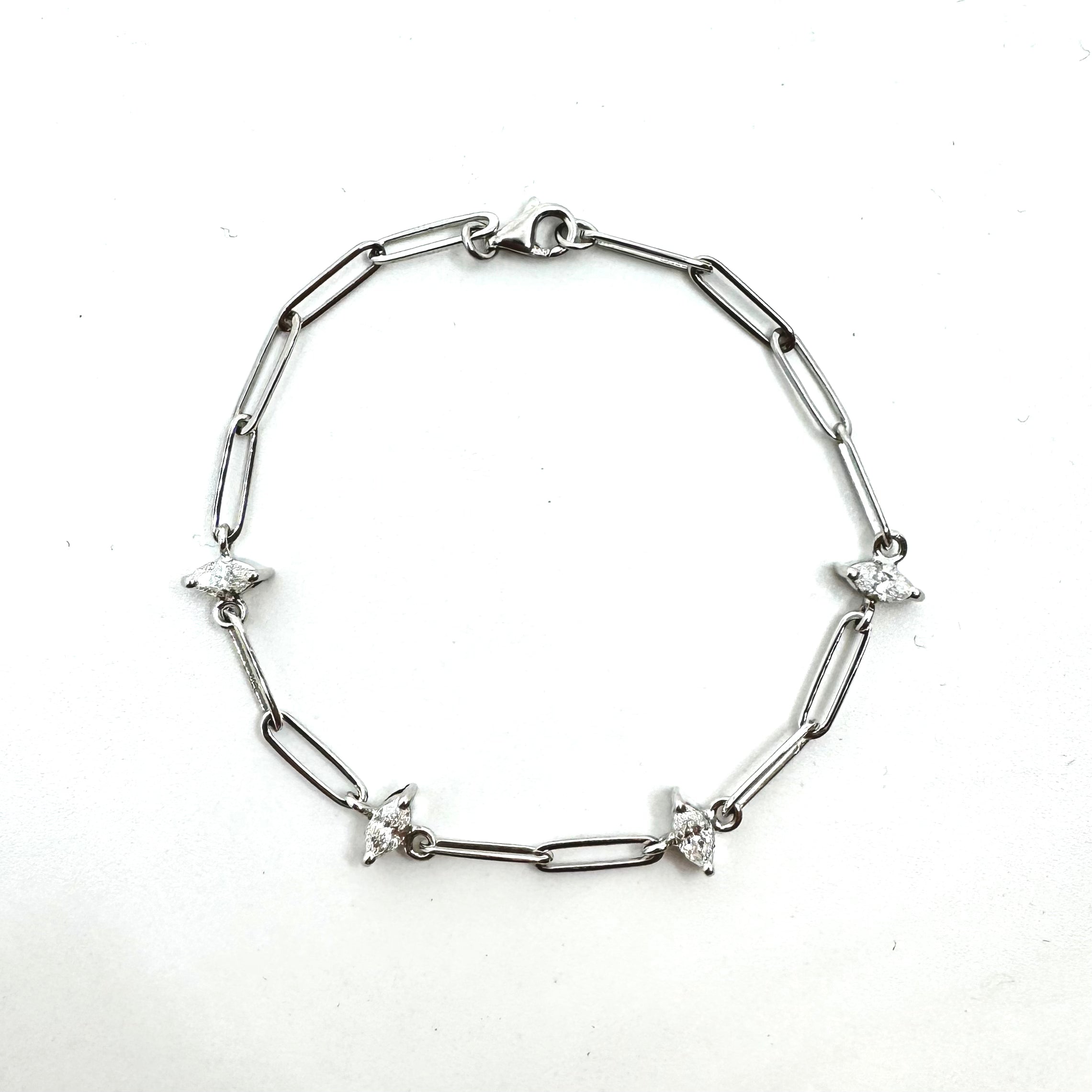 4 MARQUISE DIAMOND WHITE GOLD CONTEMPORARY BRACELET