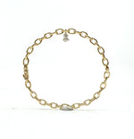 Load image into Gallery viewer, YELLOW GOLD TRAILBLAZER BANGLE WITH PEAR DIAMOND CHARM
