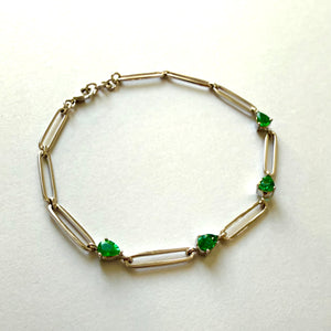 4 EMERALD WHITE GOLD CONTEMPORARY BRACELET
