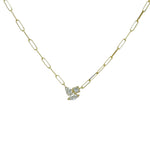 Load image into Gallery viewer, DIAMOND CLUSTER PAPERCLIP CHAIN NECKLACE - 60 CM
