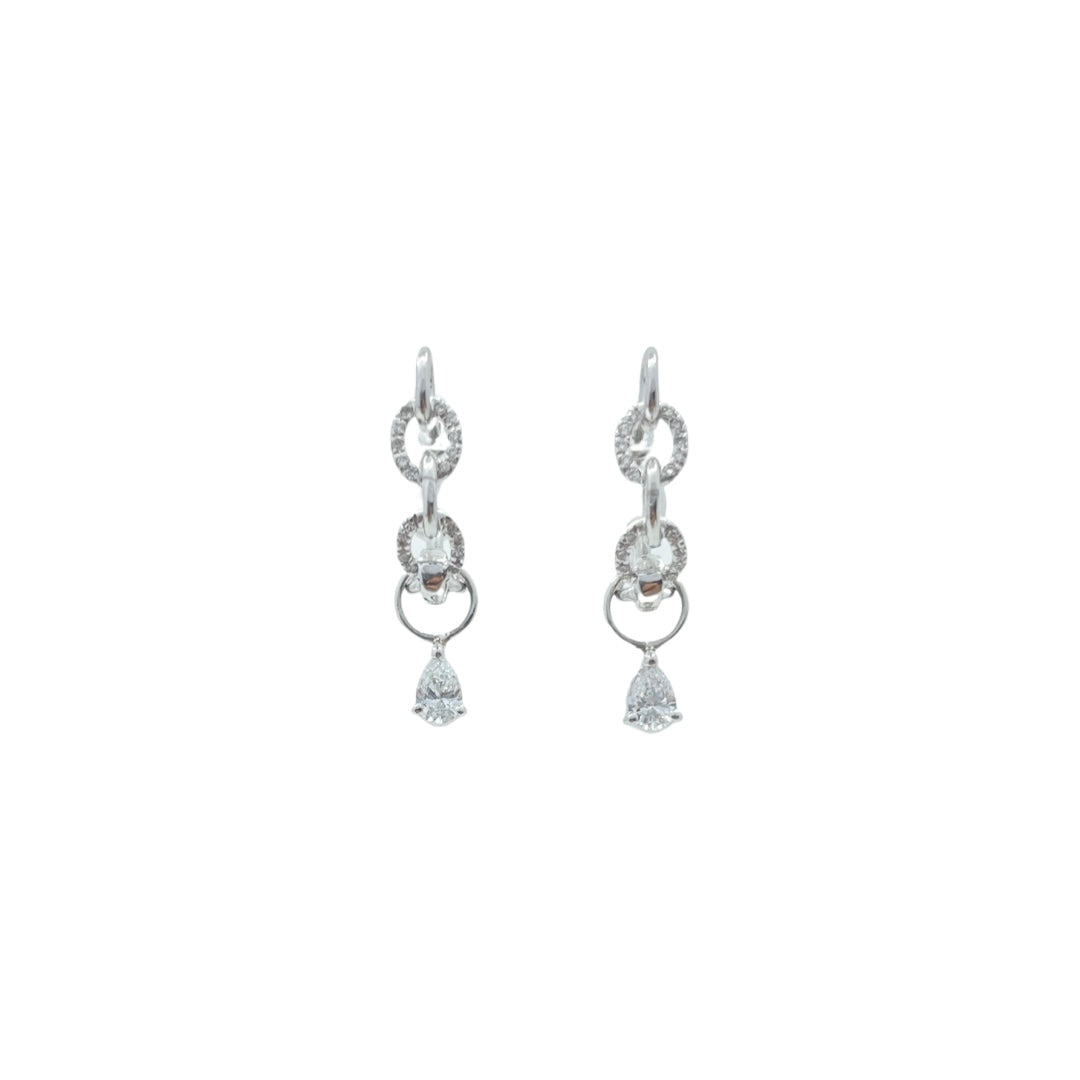 WHITE GOLD TRAILBLAZER EARRINGS WITH PEAR DIAMOND CHARMS