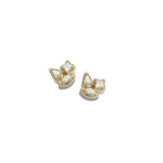 Load image into Gallery viewer, MULTISHAPE DIAMOND CLUSTER YELLOW GOLD EARRINGS
