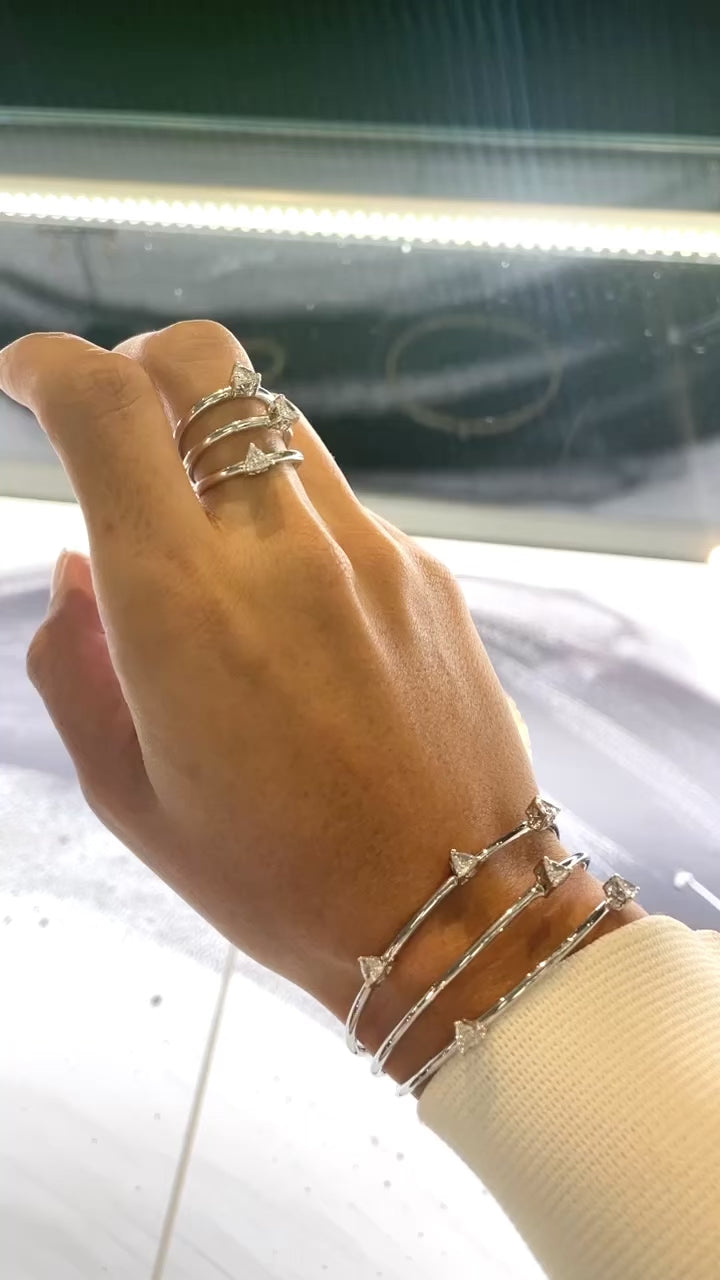 WHITE GOLD TRIPLE REFINED BANGLE