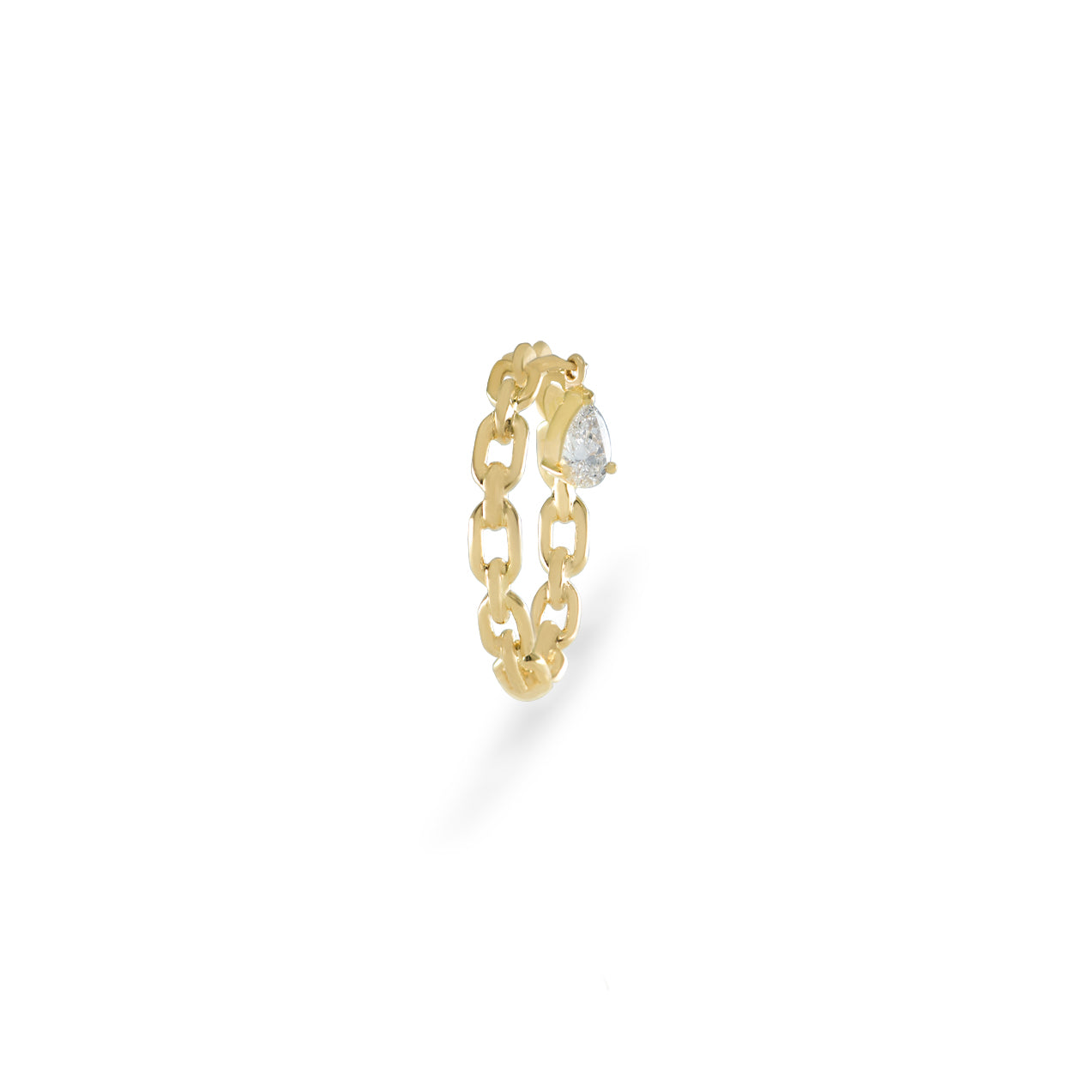 YELLOW GOLD TRAILBLAZER RING WITH PEAR DIAMOND