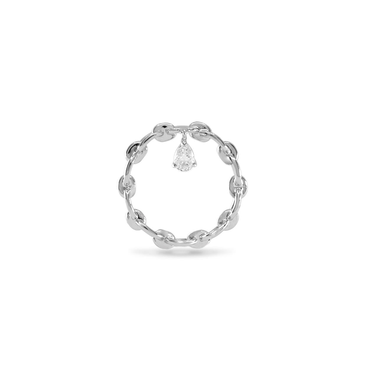 WHITE GOLD TRAILBLAZER RING WITH PEAR DIAMOND